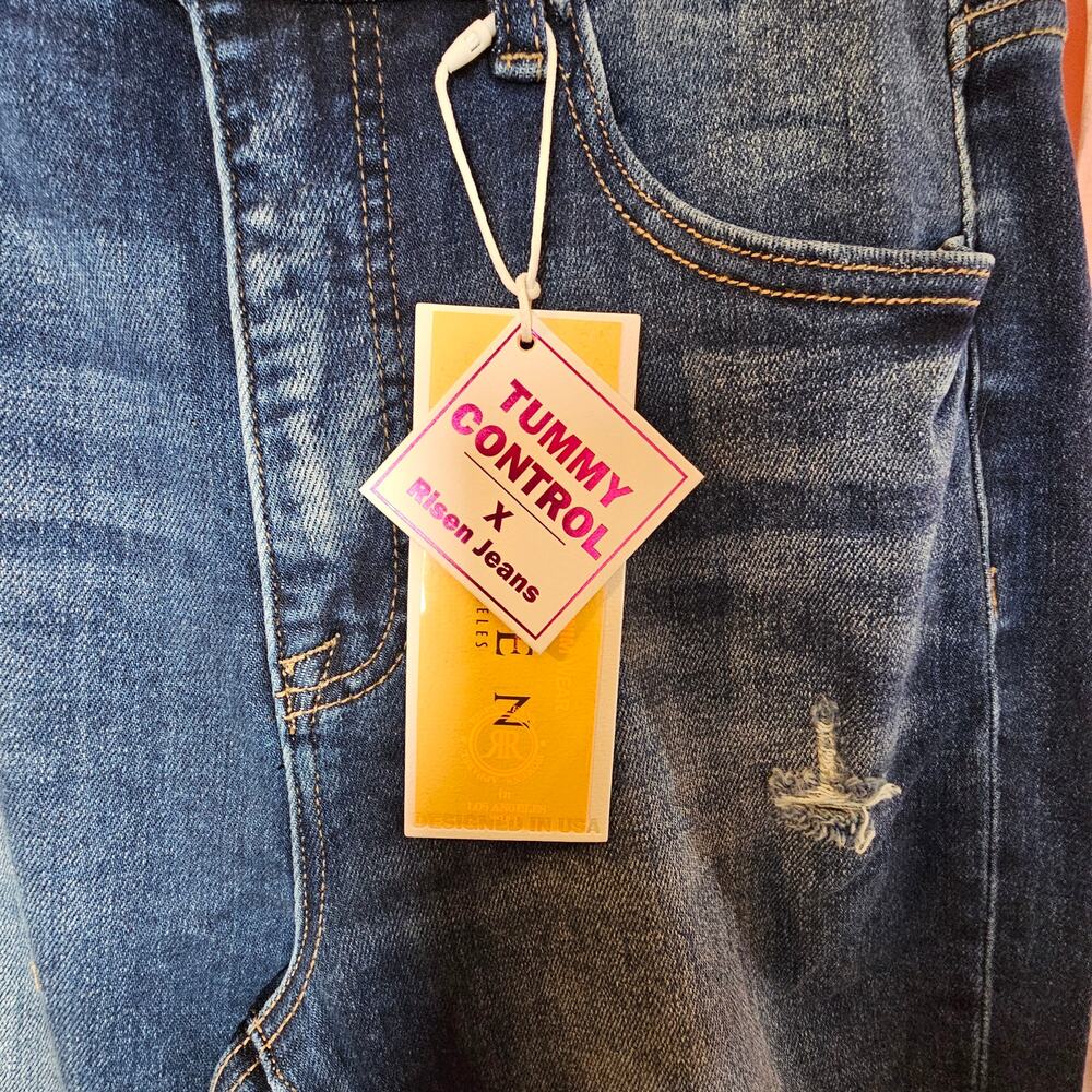 0140 RISEN High Rise Tummy Control Stretch Flare Jeans 9/29 - Picture 3 of 4